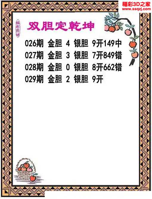 3d2024029期双胆定乾坤