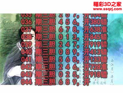 3d2023044期神仙姐姐独胆