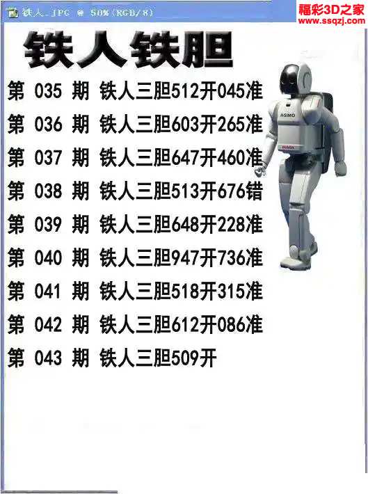 3d2024043期铁人铁胆 4连中