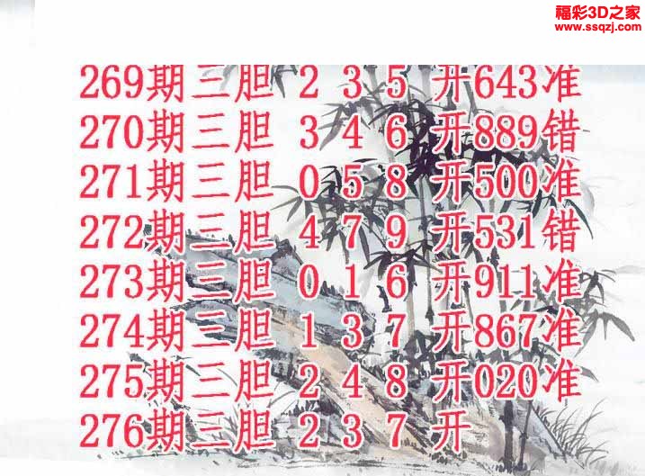 3d2022276期紫竹双胆 3连中