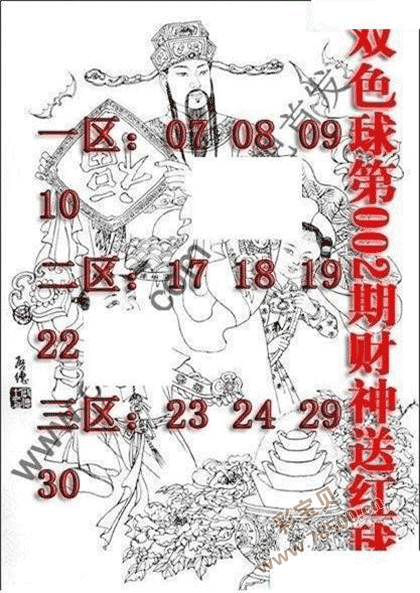 2022002期双色球财神送红球图