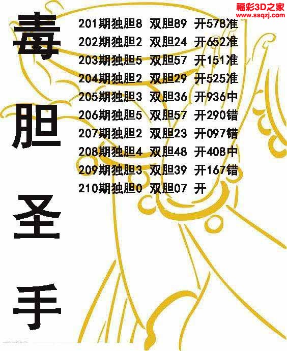 3d2022210期毒胆圣手