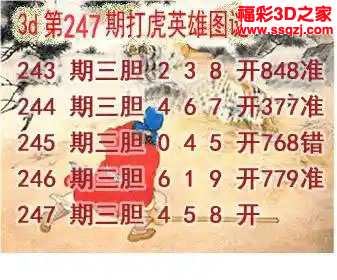 3d2023247期打虎英雄图谜 中9
