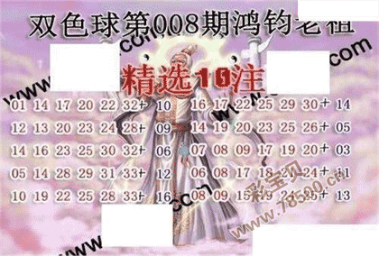 双色球22008期鸿钧老祖多注预测图谜