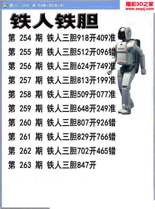 3d2024263期铁人铁胆
