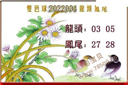 双色球2022004期龙头凤尾图谜