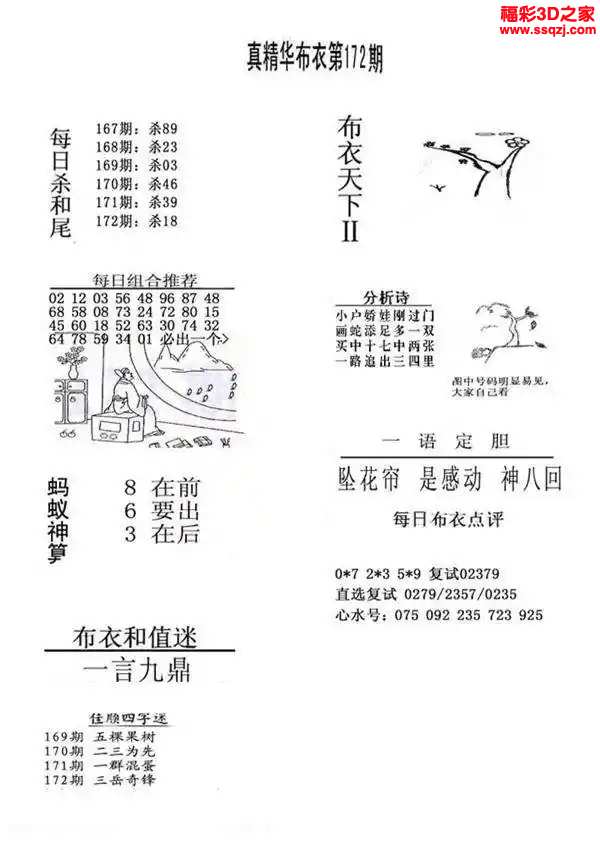 3d2024172期真精华布衣天下123456