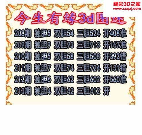 3d2022213期今生有缘三胆 中06