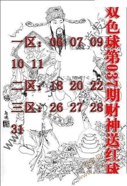 2022037期双色球财神送红球图
