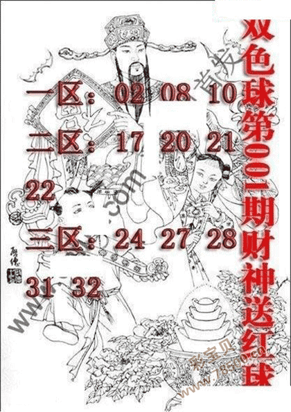 2022年001期财神今晚一注双色球图谜