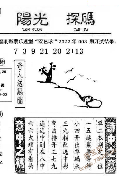 双色球2022009期阳光探码图谜