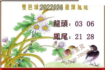 双色球2022034期龙头凤尾图谜