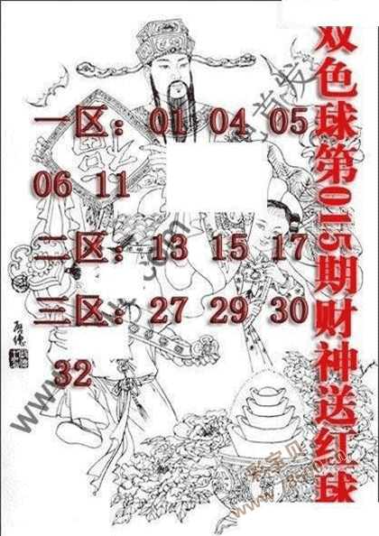 2022015期双色球财神送红球图
