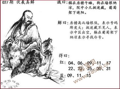 双色球2022027期伏羲真解图