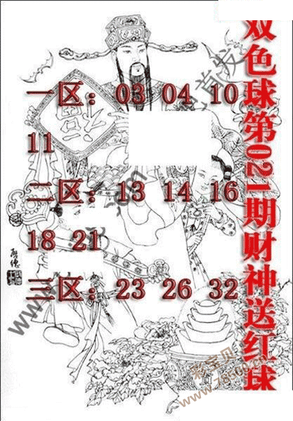 2022021期双色球财神送红球图
