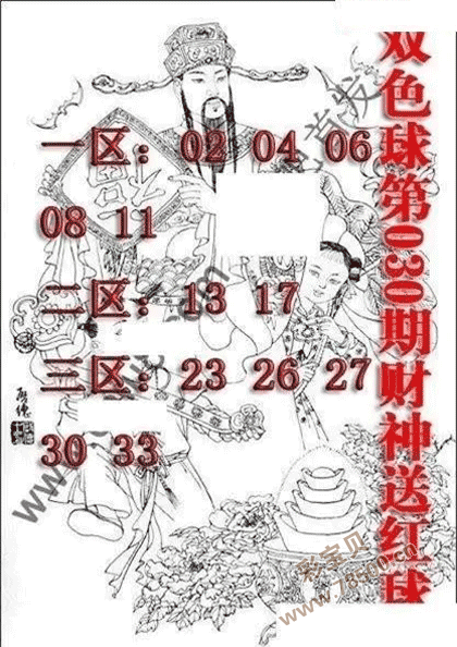 2022030期双色球财神送红球图