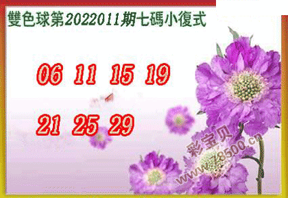 双色球2022011期七码小复式图谜