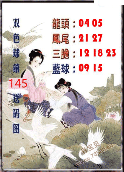 2021145期双色球红球送码图谜