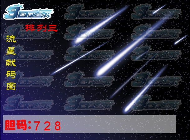 排列三2024004期:流星献码图
