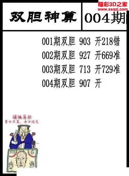 3d2024004期双胆神算 连中