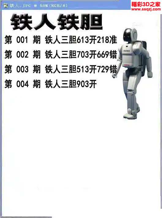 3d2024004期铁人铁胆