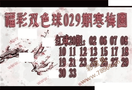 双色球2022029期寒梅图谜