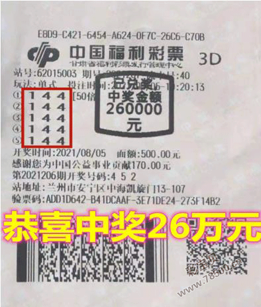 3D开奖号码