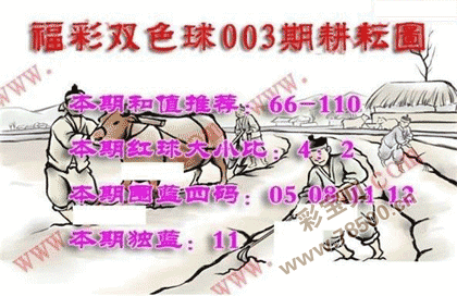 第2022003期福彩双色球耕耘图谜