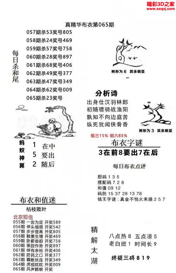 3d2024065期真精华布衣天下123456