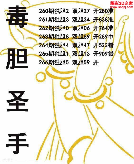 3d2022266期毒胆圣手