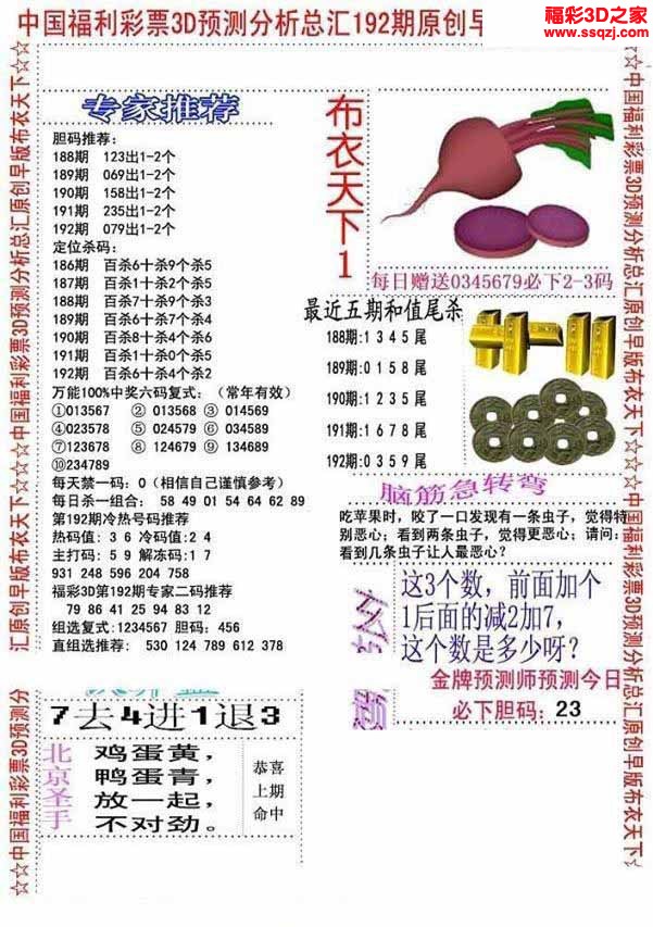 3d2022192期真精华早版布衣12