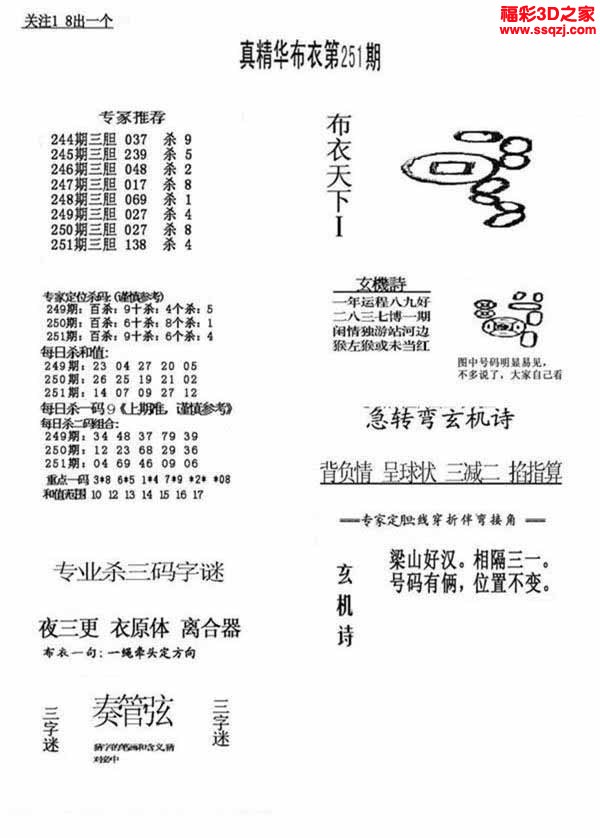 3d2022251期真精华布衣天下123456