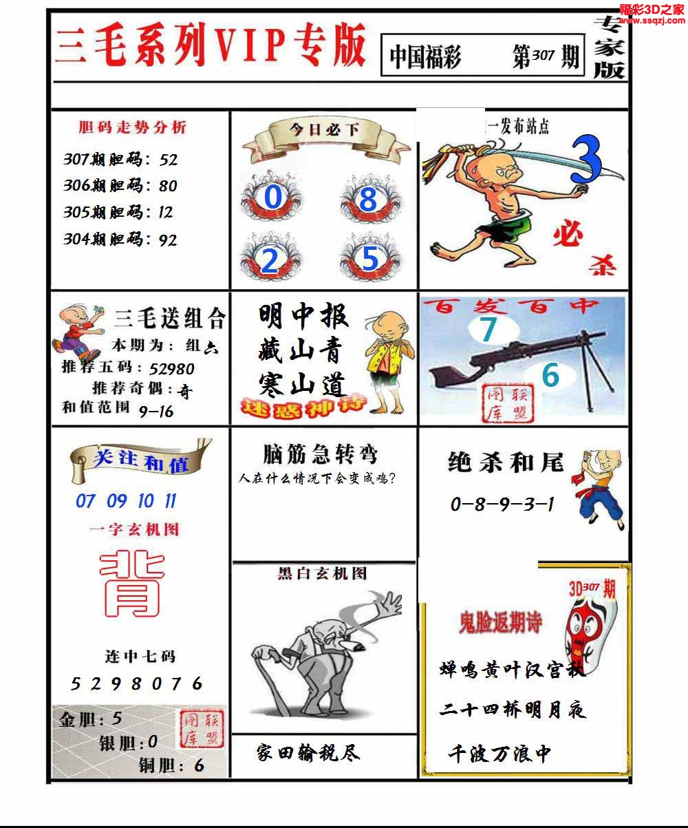 3d2022307期三毛图谜专家版