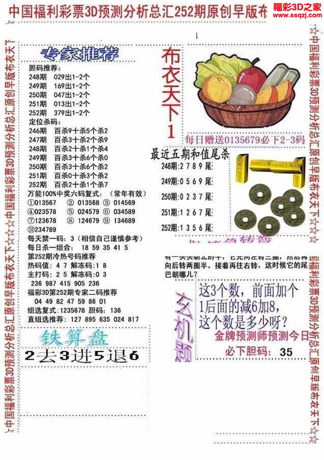 3d2022252期真精华早版布衣12