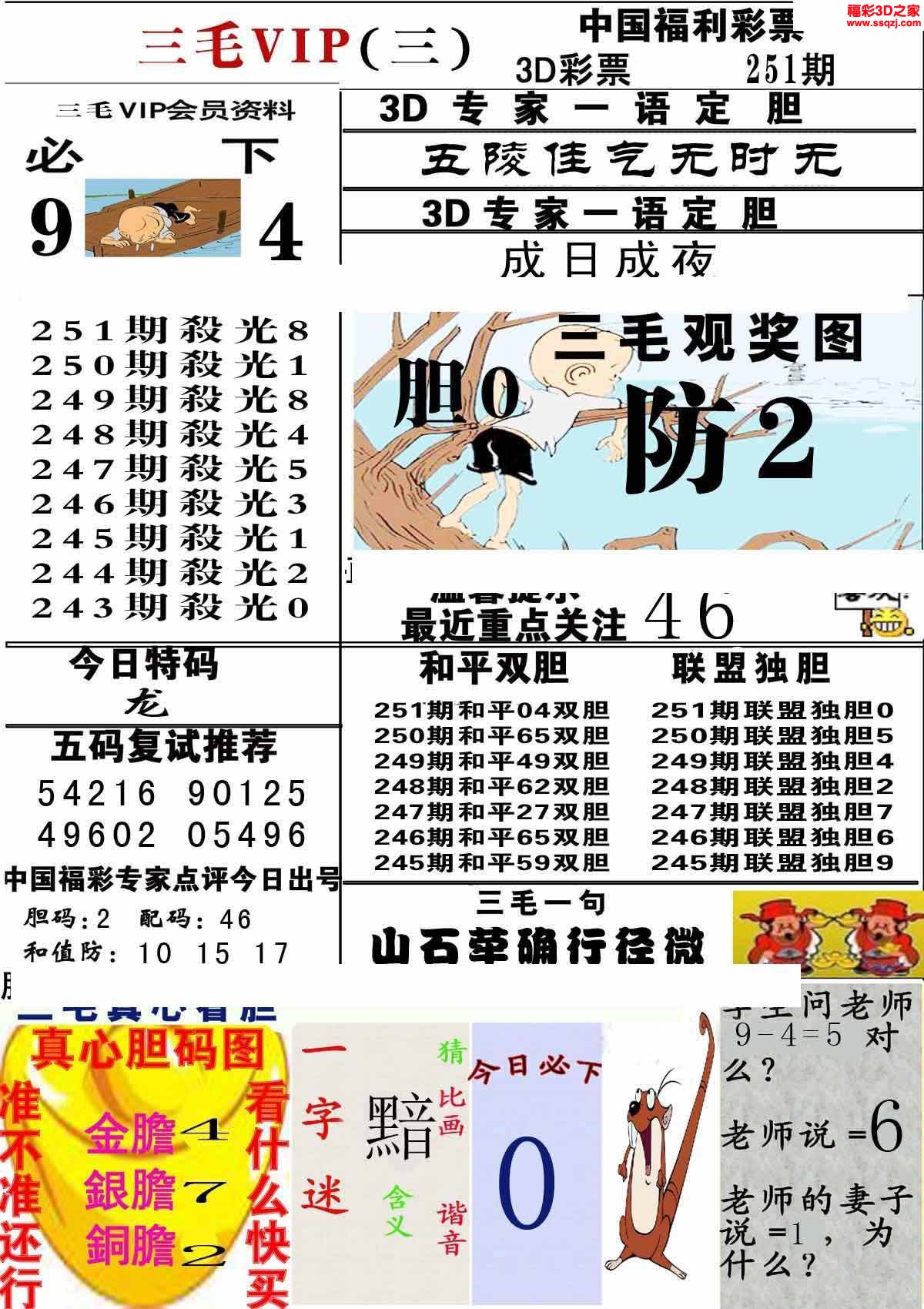 3d2022251期三毛图库第三版