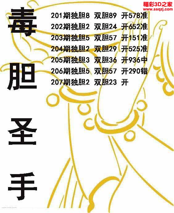 3d2022207期毒胆圣手
