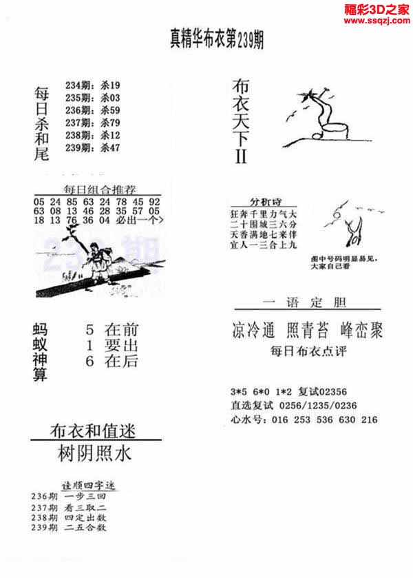 3d2022239期真精华布衣天下123456