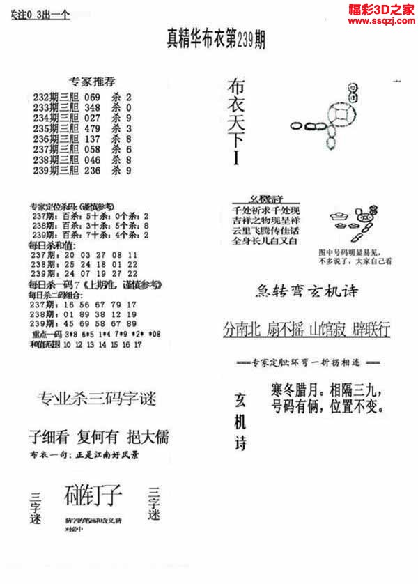 3d2022239期真精华布衣天下123456