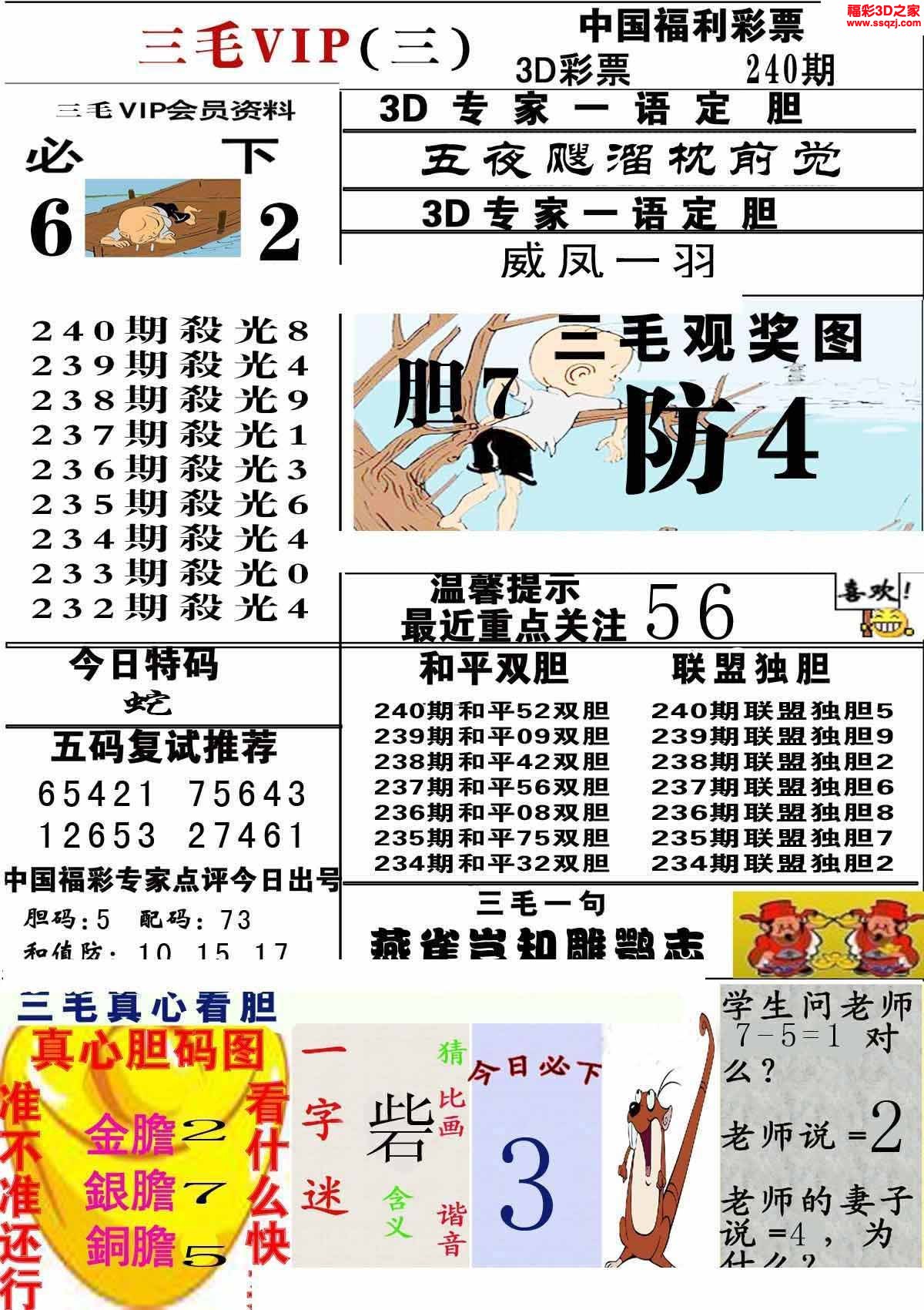 3d2022240期三毛图库第三版