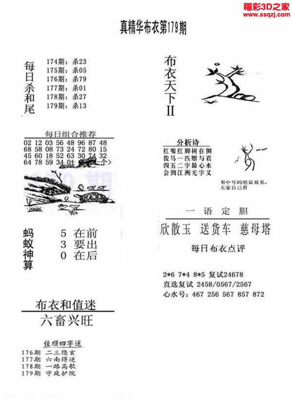 3d2022179期真精华布衣天下123456
