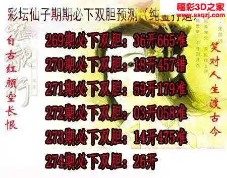 3d2023274期彩坛仙子期期必下 3连中