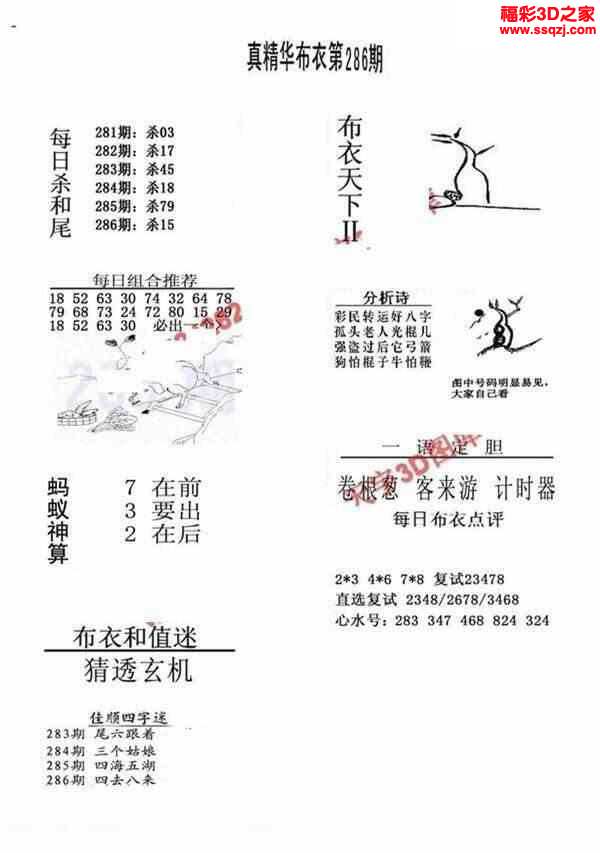 3d2023286期真精华布衣天下123456
