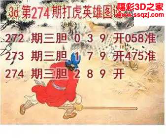 3d2023274期打虎英雄图谜 连中