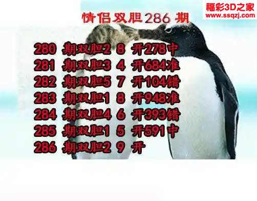 3d2023286期情侣双胆 中15