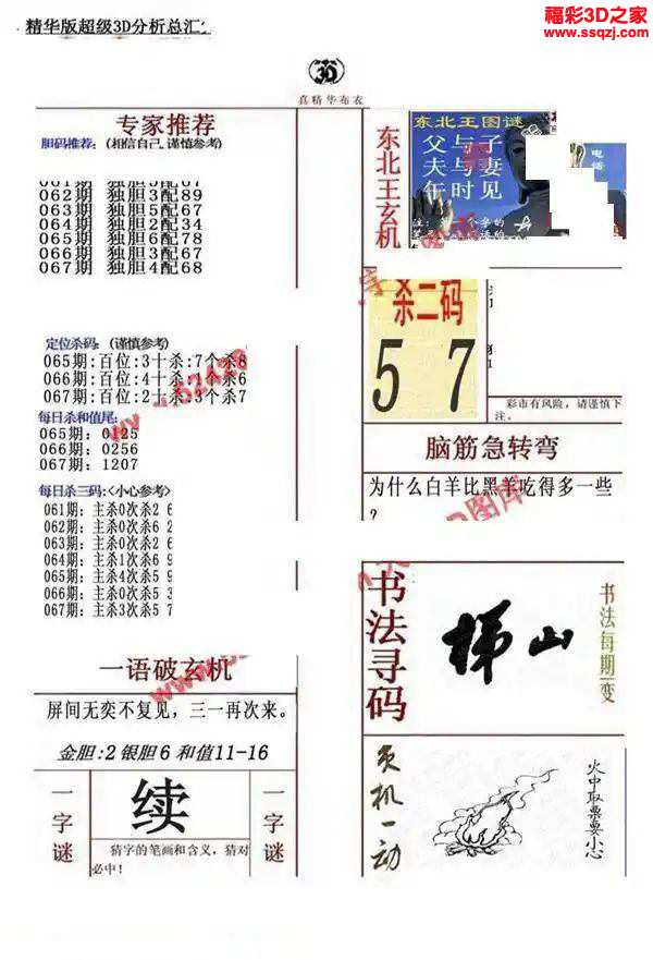 3d2024067期真精华布衣天下123456