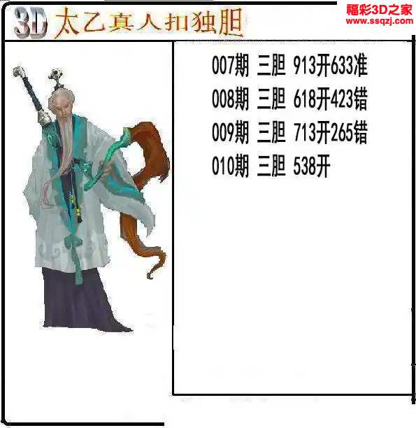 3d2024010期太乙真人独胆