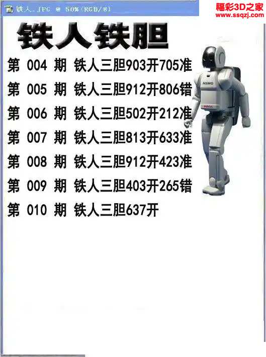 3d2024010期铁人铁胆
