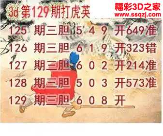 3d2024129期打虎英雄图 连中