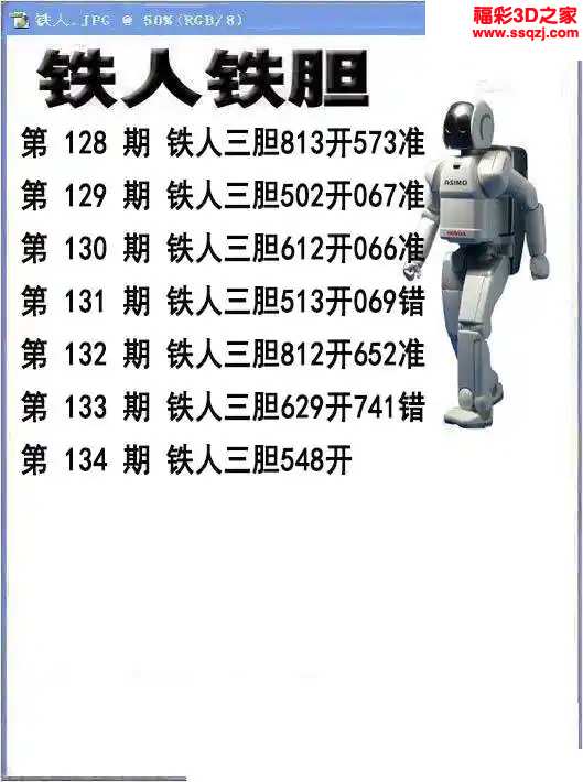 3d2024134期铁人铁胆