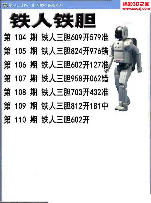 3d2024110期铁人铁胆 连中